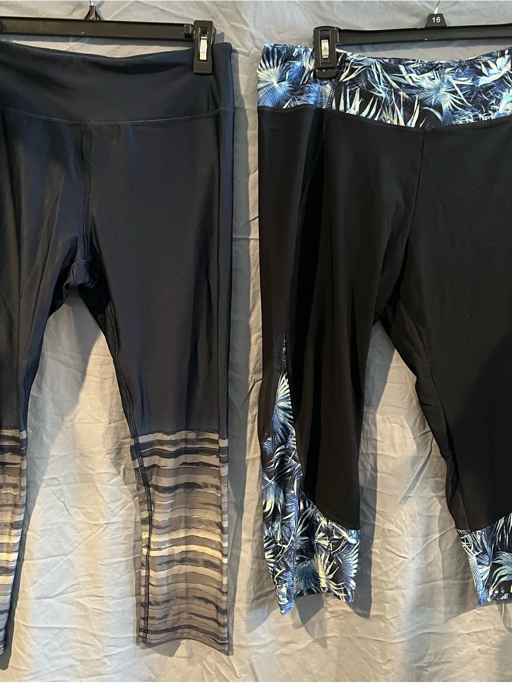 Two pair Black and Navy Active Capris